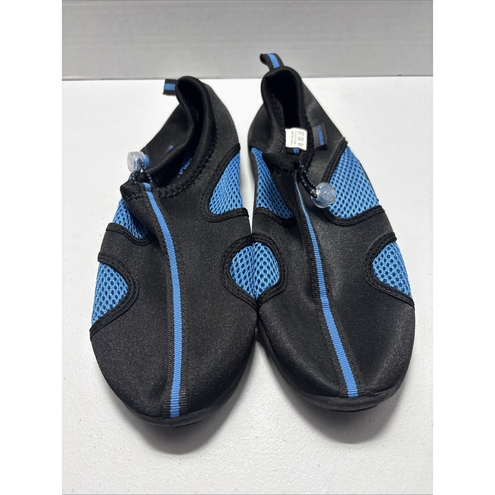 Athletech Neoprene Water Swimming Beach Pool Black Blue Shoes Size 7/8 EUC